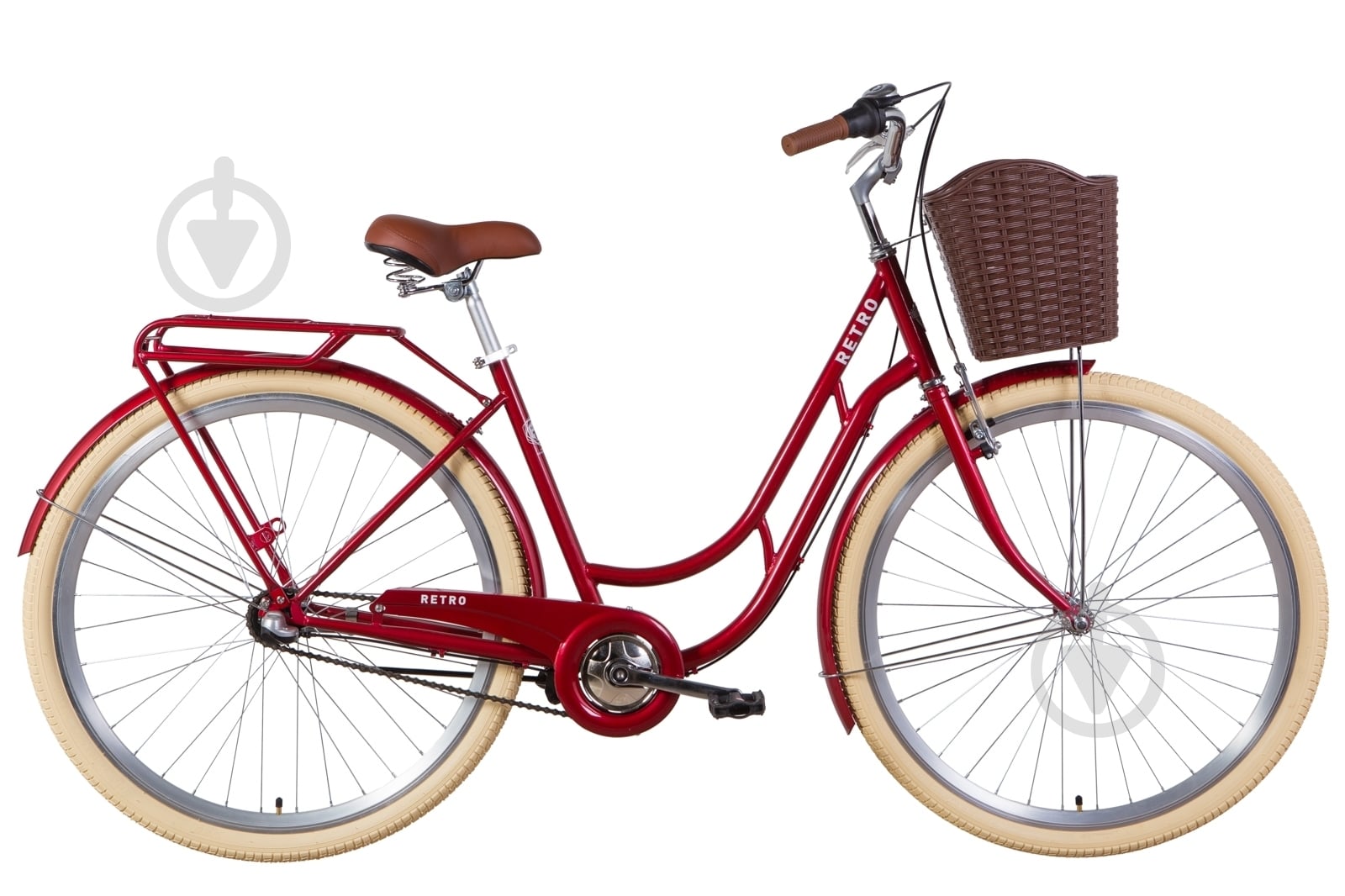 Велосипед Dorozhnik 28" 19"(48 см) RETRO OPS-D-28-225 рубиновый - фото 1