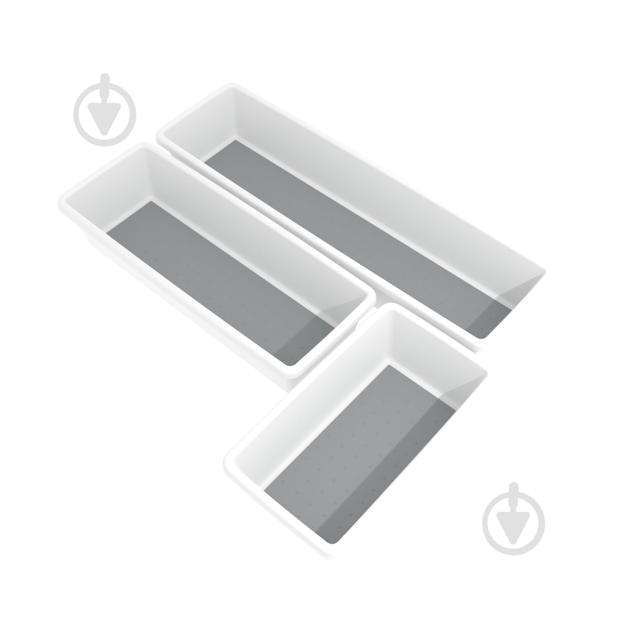 Набор органайзеров Vivendi белый 3шт 172x92x50мм, 248x92x50мм, 330x92x50мм 50x330x92 мм - фото 1