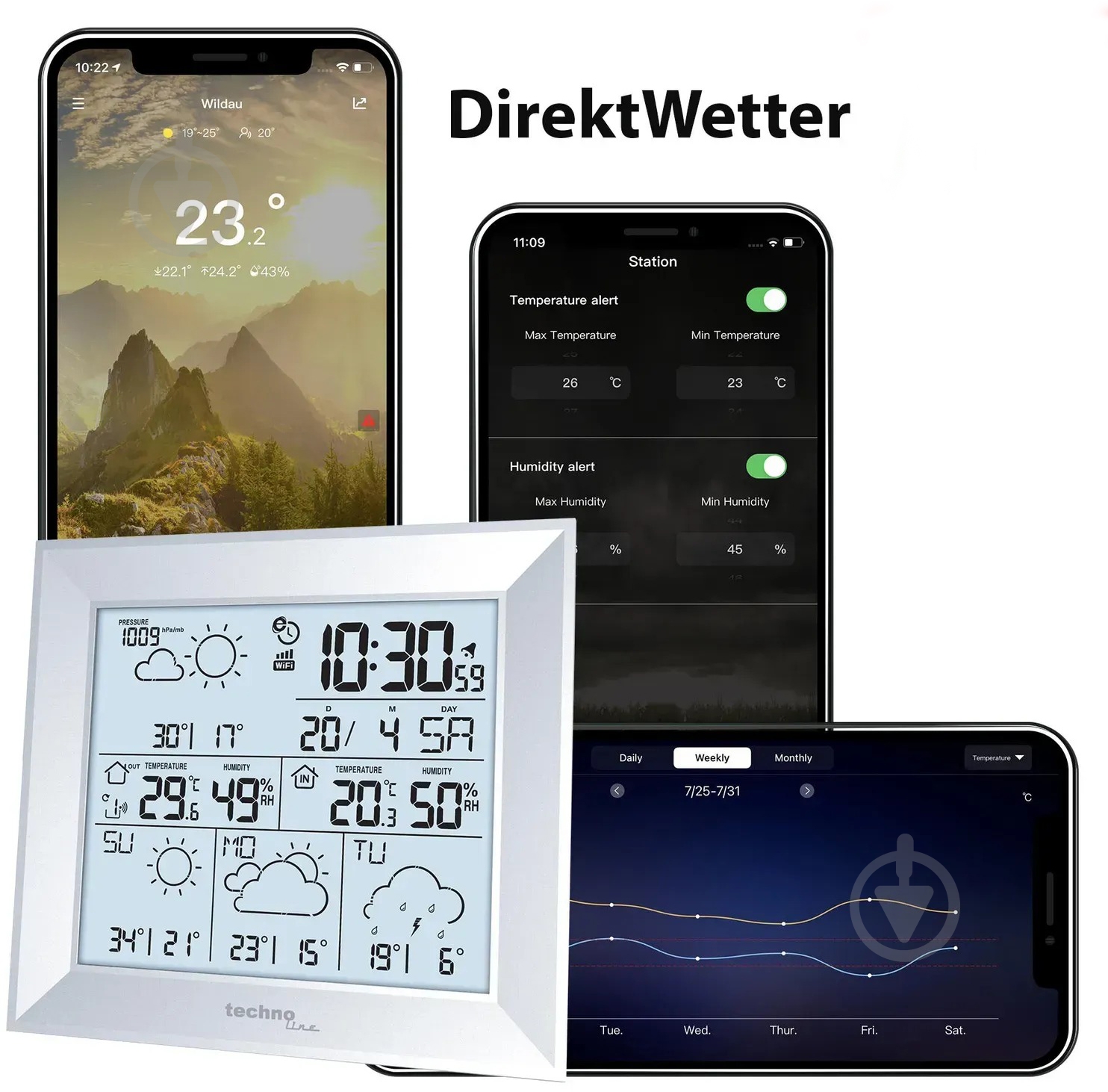 Метеостанция Technoline DirektWetter WD2000 Silver - фото 8