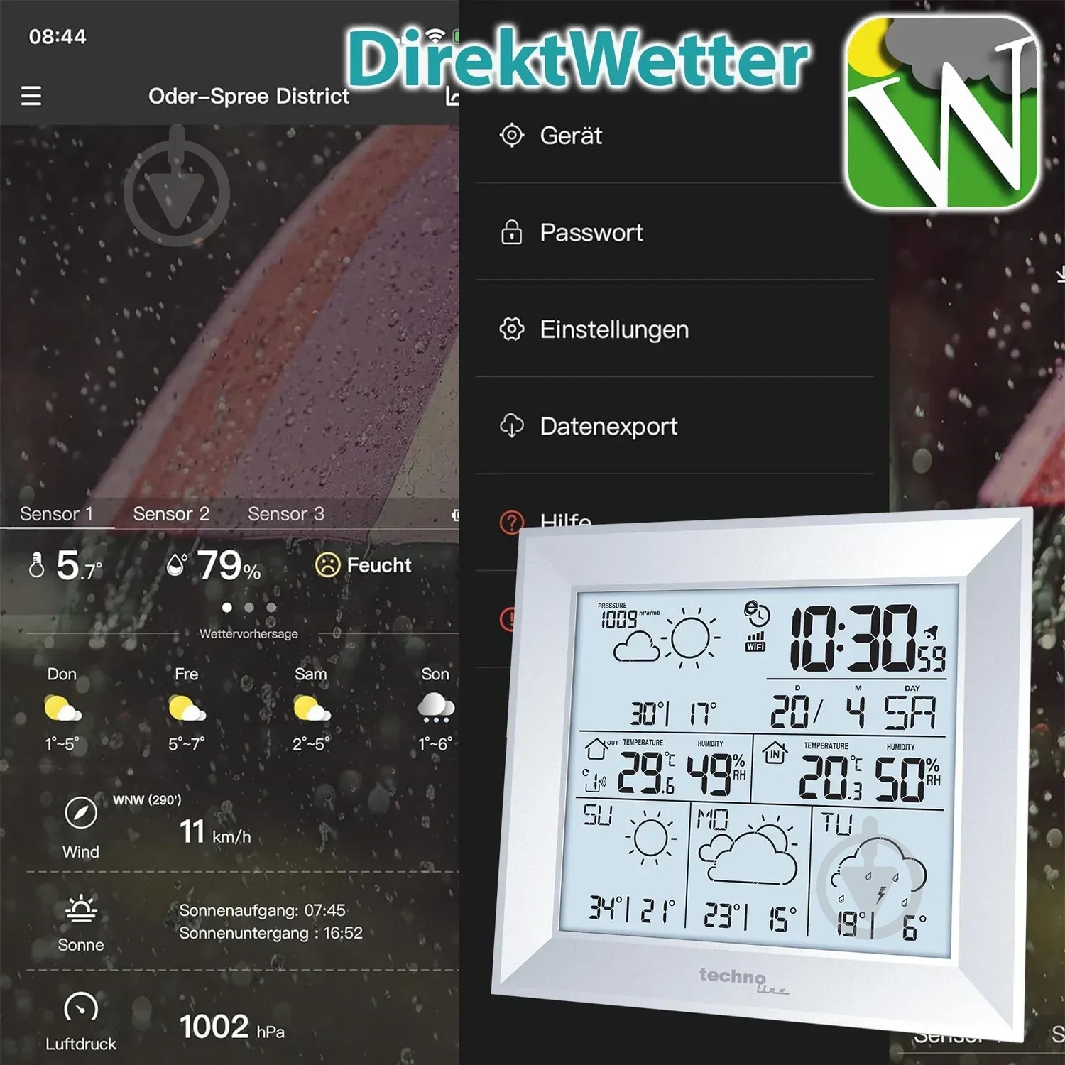 Метеостанция Technoline DirektWetter WD2000 Silver - фото 7