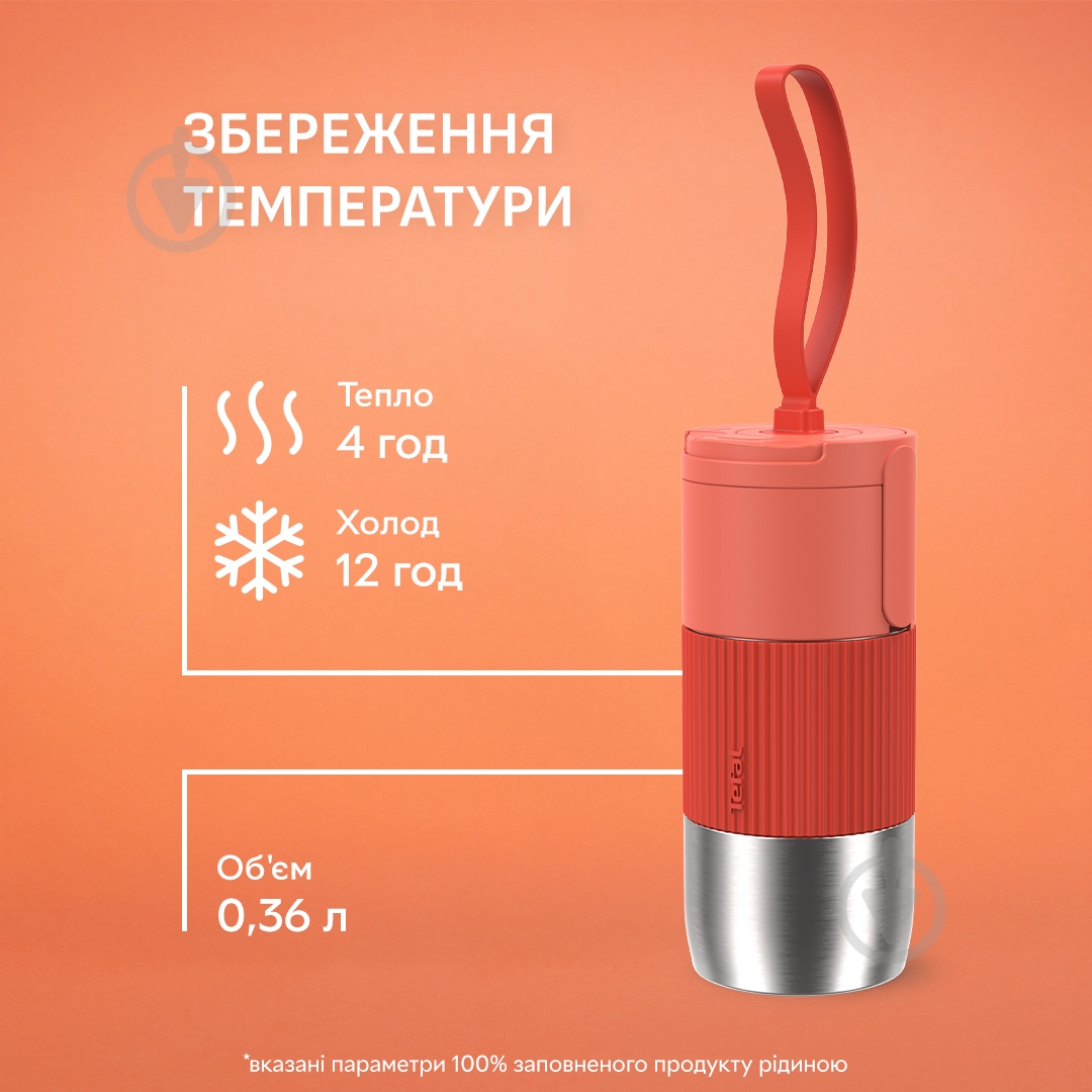 Термочашка Tefal BeYou Flip Mug 0.36 л N2190310 - фото 3