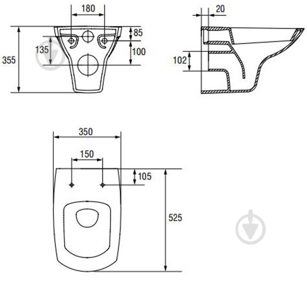 Унитаз подвесной Cersanit CARINA CleanOn Сет 548 - фото 8 Унитаз подвесной Cersanit CARINA CleanOn Сет 548 - фото 8