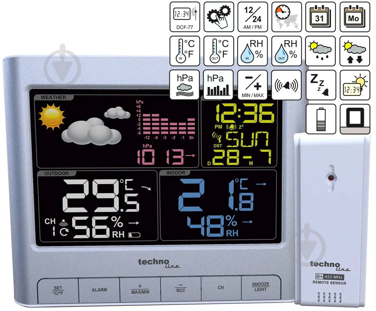 Метеостанция Technoline WS6449 Silver - фото 3