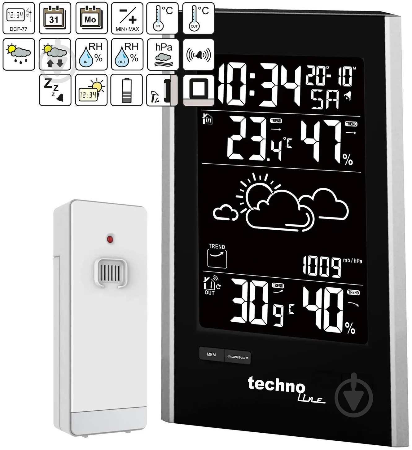 Метеостанция Technoline WS9060 Black/Silver - фото 8
