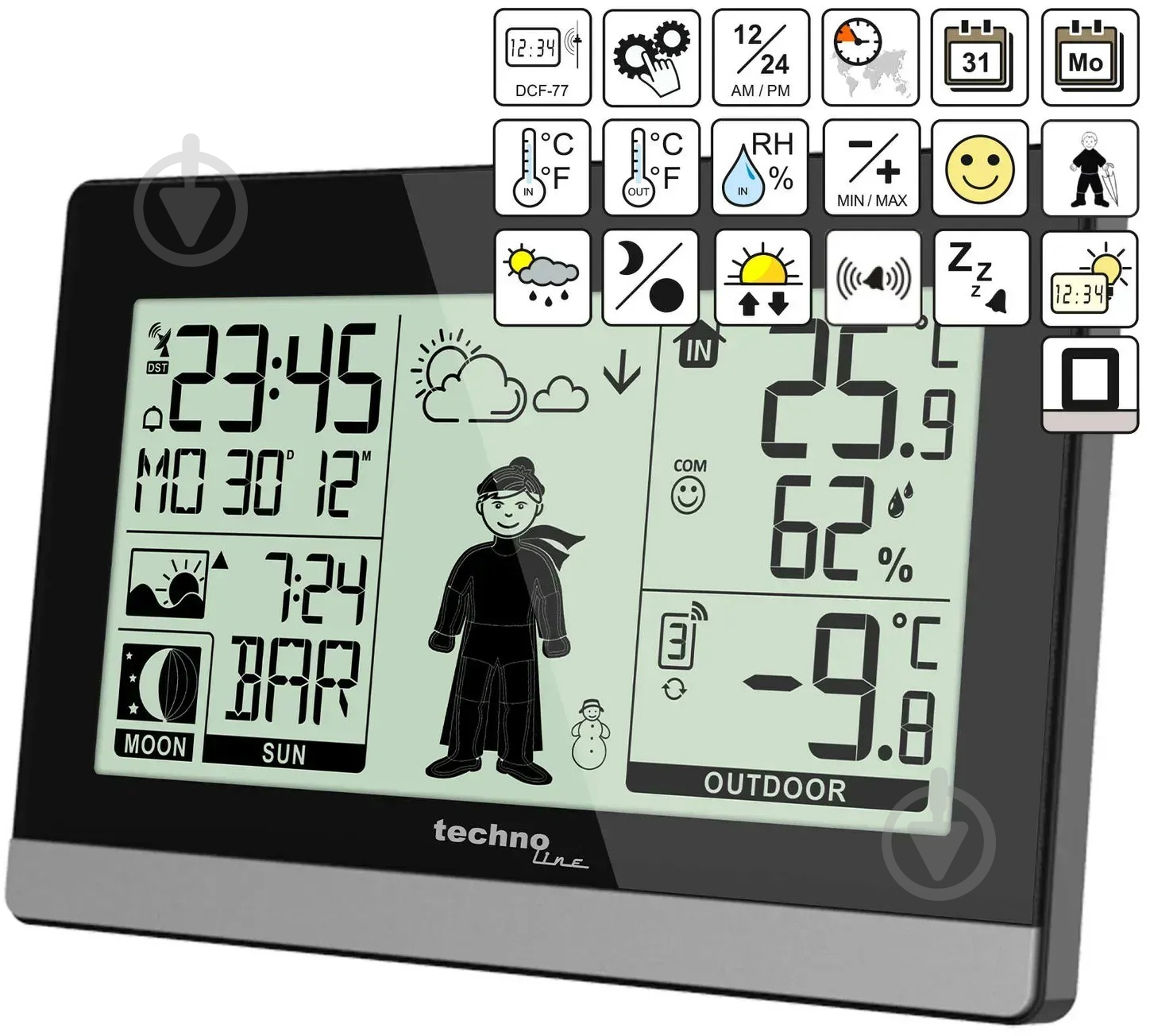 Метеостанция Technoline WS9612 Black - фото 2