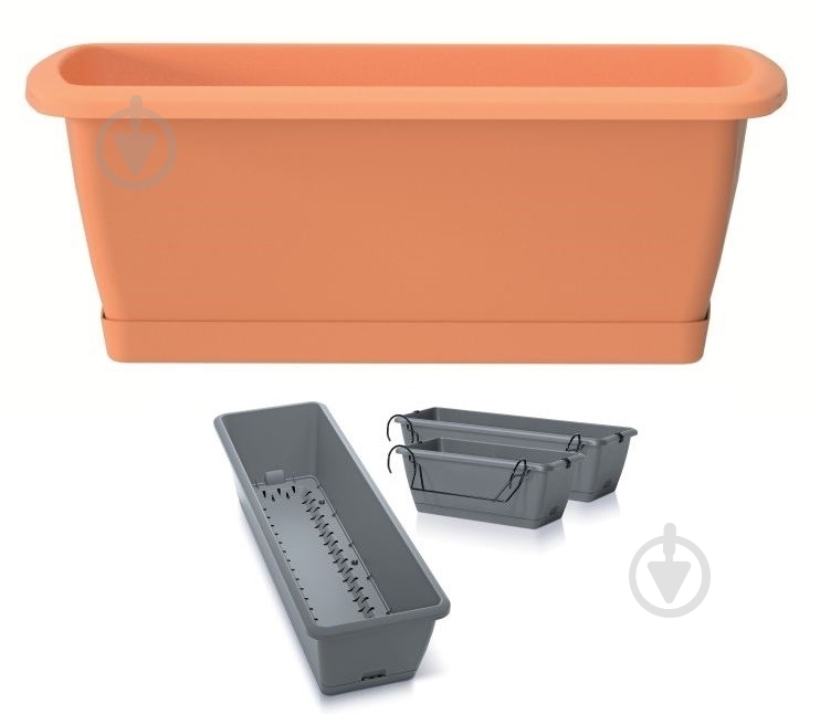 Ящик балконный Prosperplast Respana Easycare W навесной 600 мм прямоугольный терракотовый (63141-624) - фото 2