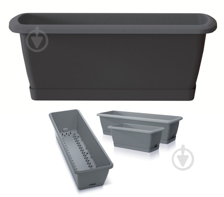 Ящик балконный Prosperplast Respana Easycare 400 мм прямоугольный антрацит (61697-433) - фото 1