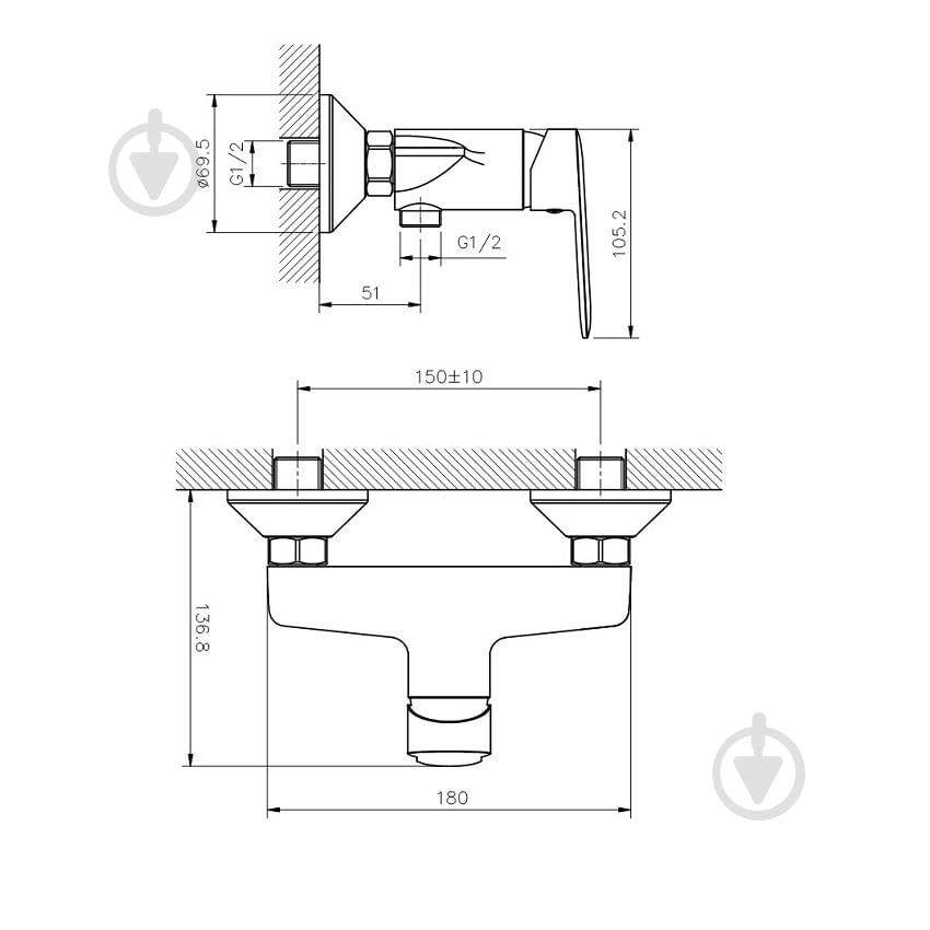 Смеситель для душа Koller Pool Line LN0450 - фото 4