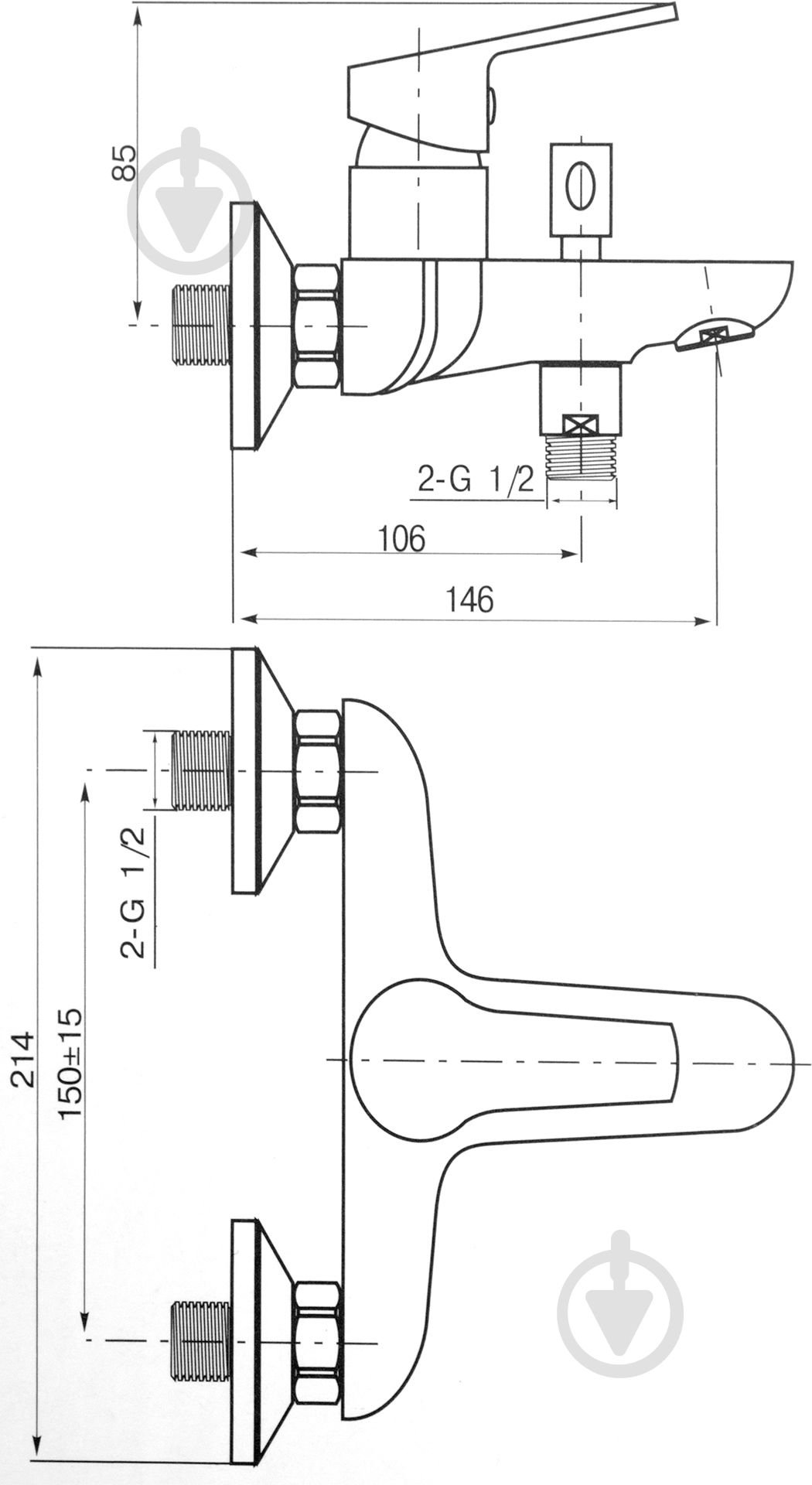 Смеситель для ванны Koller Pool Kvadro KR0100 - фото 4