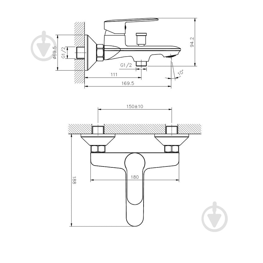 Смеситель для ванны Koller Pool Line LN0100 - фото 4 Смеситель для ванны Koller Pool Line LN0100 - фото 4