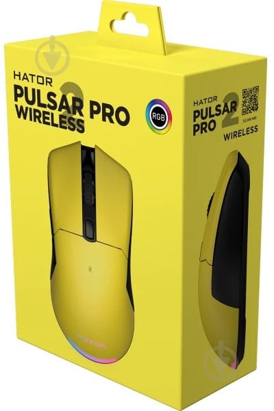 Мышь Hator Pulsar 2 Pro Wireless yellow (HTM-532) - фото 2