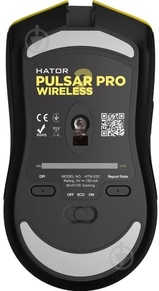 Мышь Hator Pulsar 2 Pro Wireless yellow (HTM-532) - фото 3