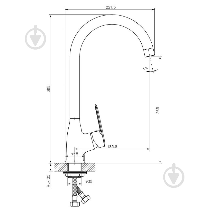 Смеситель для кухни Koller Pool Line LN0500 - фото 4