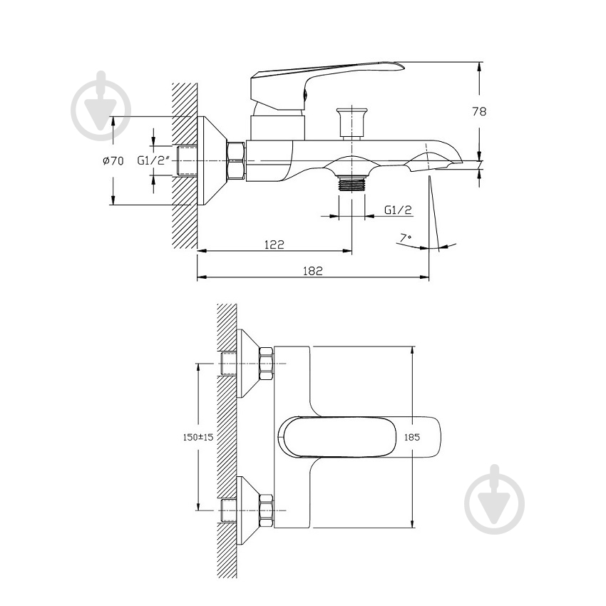 Смеситель для ванны Koller Pool Aqua AQ0100 - фото 4