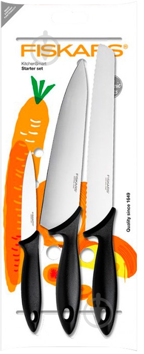 Набор ножей Fiskars Kitchen Smart 3 шт. 1004928 - фото 2 Набор ножей Fiskars Kitchen Smart 3 шт. 1004928 - фото 2
