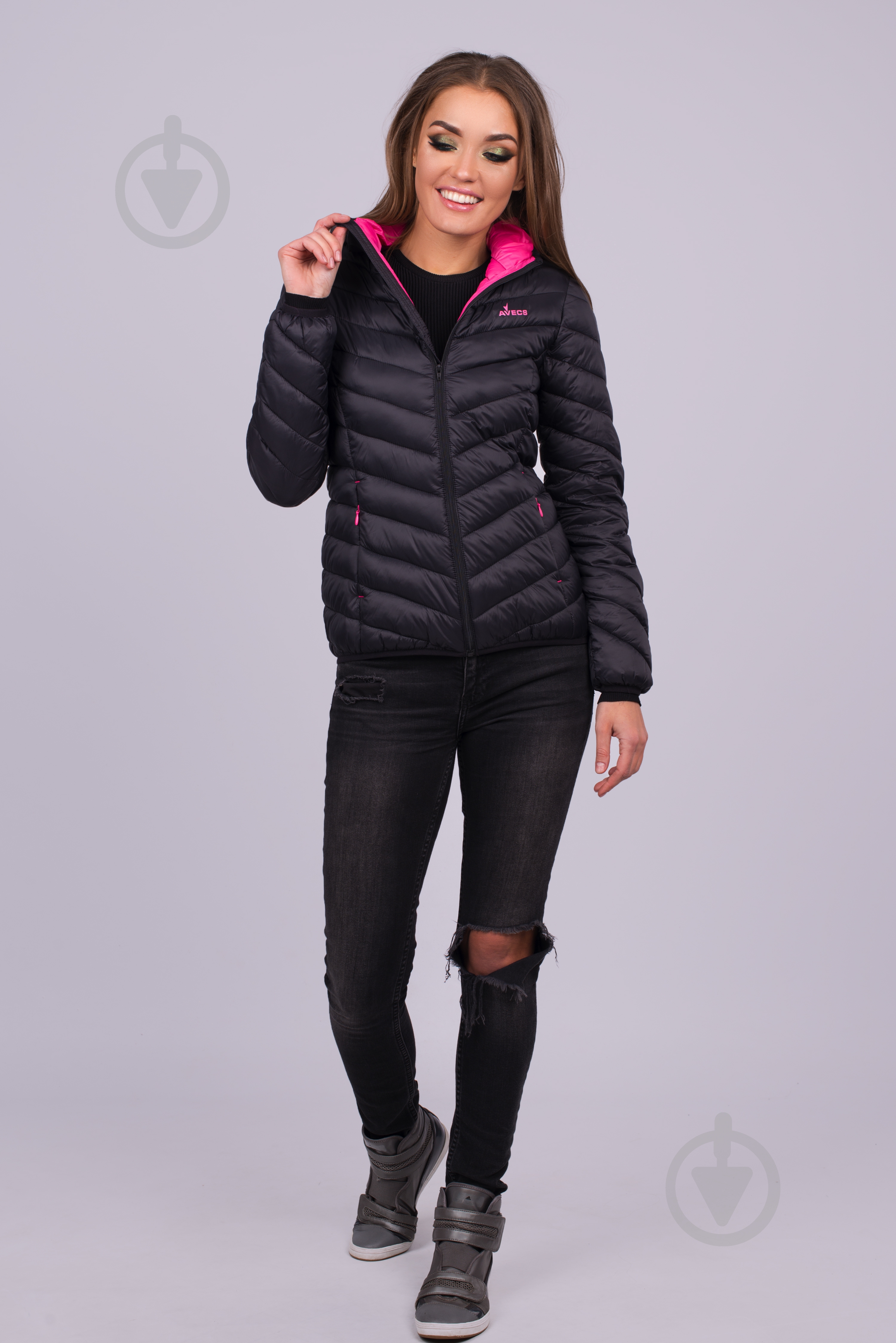 Куртка женская демисезонная Avecs AV-50106B-1 р.XXXXL черная - фото 1 Куртка женская демисезонная Avecs AV-50106B-1 р.XXXXL черная - фото 1