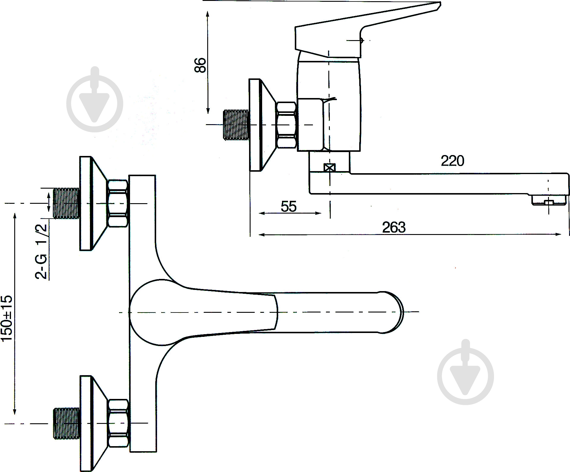 Смеситель для ванны Koller Pool Twin TN0700 - фото 3