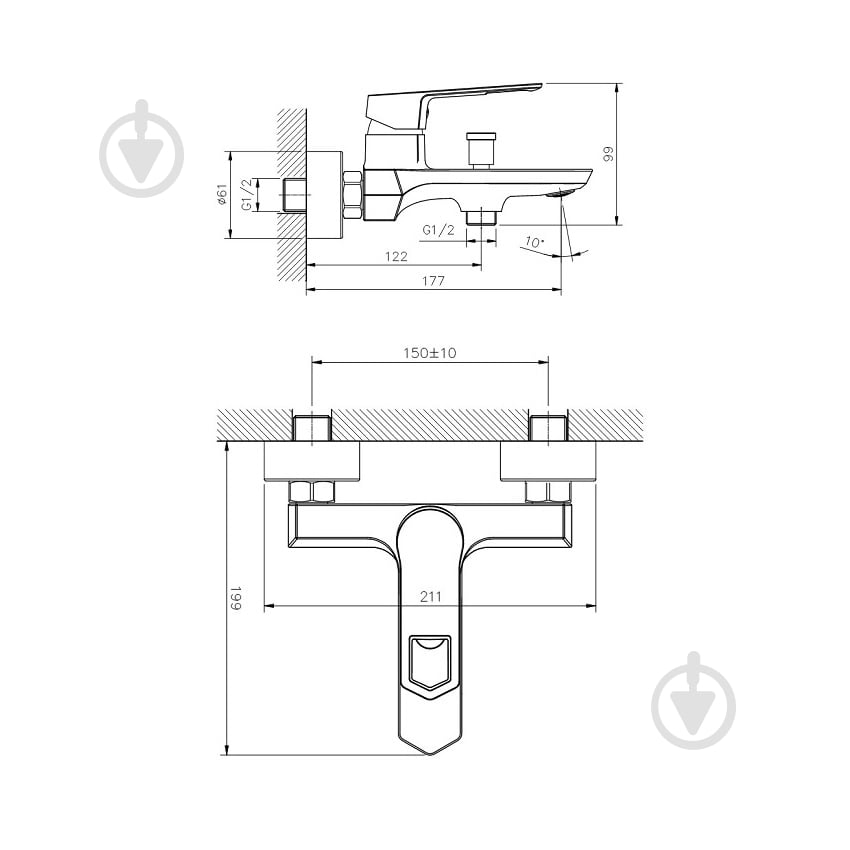 Смеситель для ванны Koller Pool Grace GR0100 - фото 4 Смеситель для ванны Koller Pool Grace GR0100 - фото 4