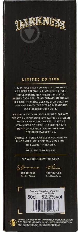 Виски Darkness! Blair Athol 14yo 0,5 л - фото 4