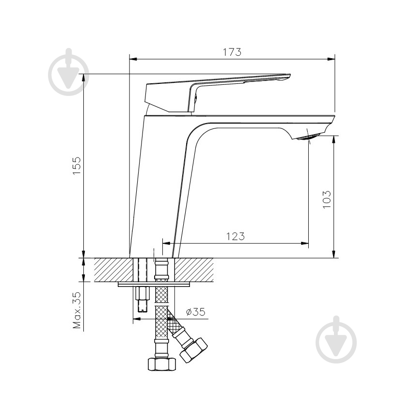 Смеситель для умывальника Koller Pool Grace GR0200 - фото 3