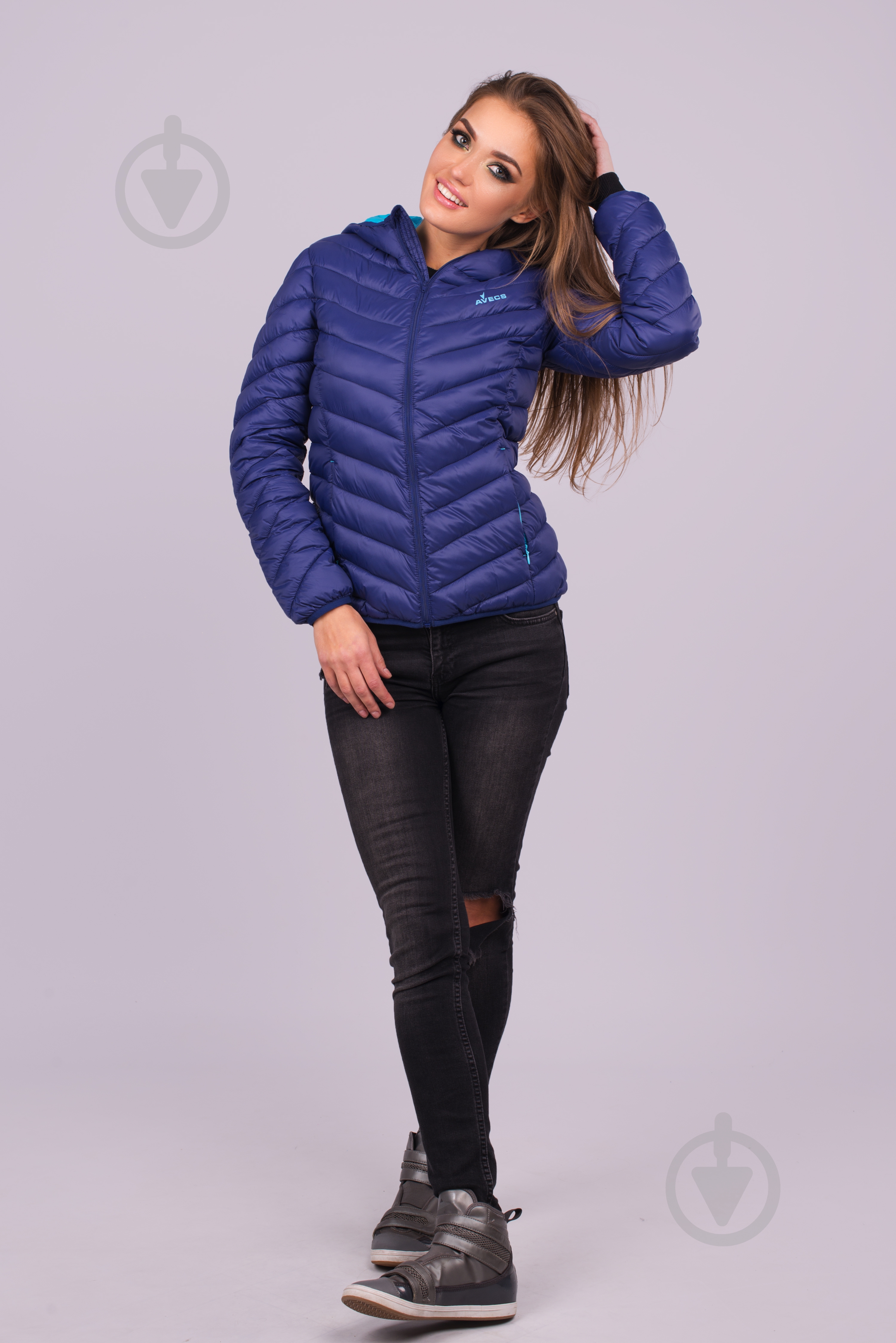 Куртка женская демисезонная Avecs AV-50106B/23 р.5XL темно-синяя - фото 1 Куртка женская демисезонная Avecs AV-50106B/23 р.5XL темно-синяя - фото 1