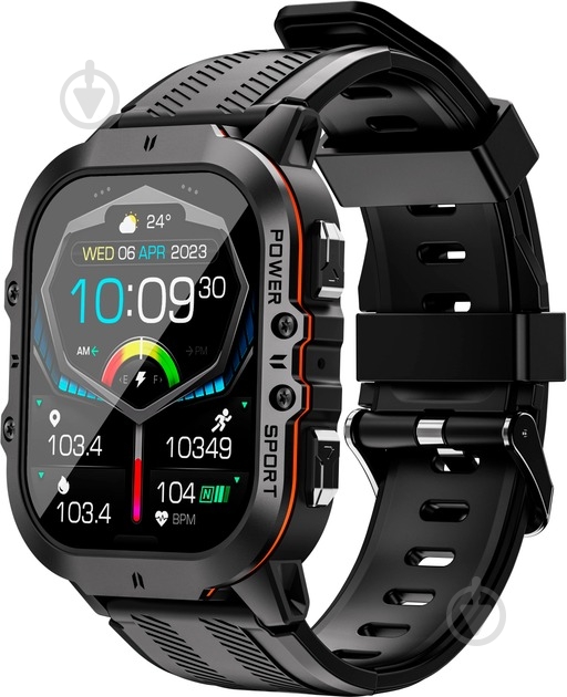 Смарт-часы Oukitel BT20 black/orange (BT20 Orange) - фото 1 Смарт-часы Oukitel BT20 black/orange (BT20 Orange) - фото 1