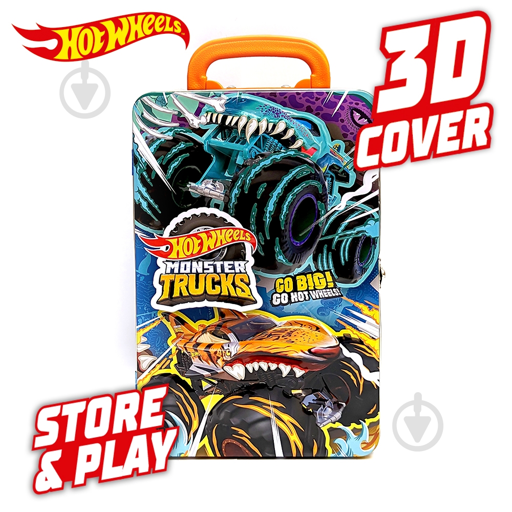 Контейнер Hot Wheels Металевий для зберігання машинок серії Monster Trucks HWCC21 - фото 7