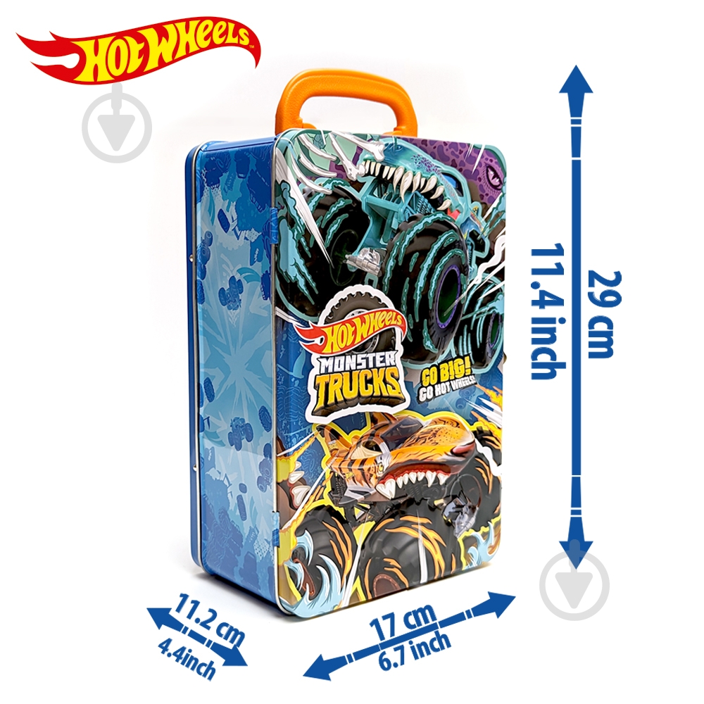 Контейнер Hot Wheels Металевий для зберігання машинок серії Monster Trucks HWCC21 - фото 8