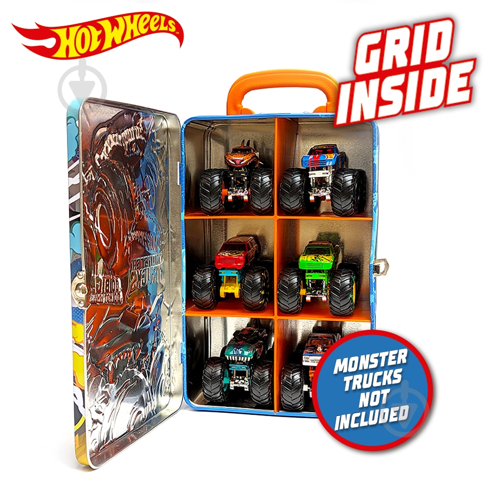 Контейнер Hot Wheels Металевий для зберігання машинок серії Monster Trucks HWCC21 - фото 5