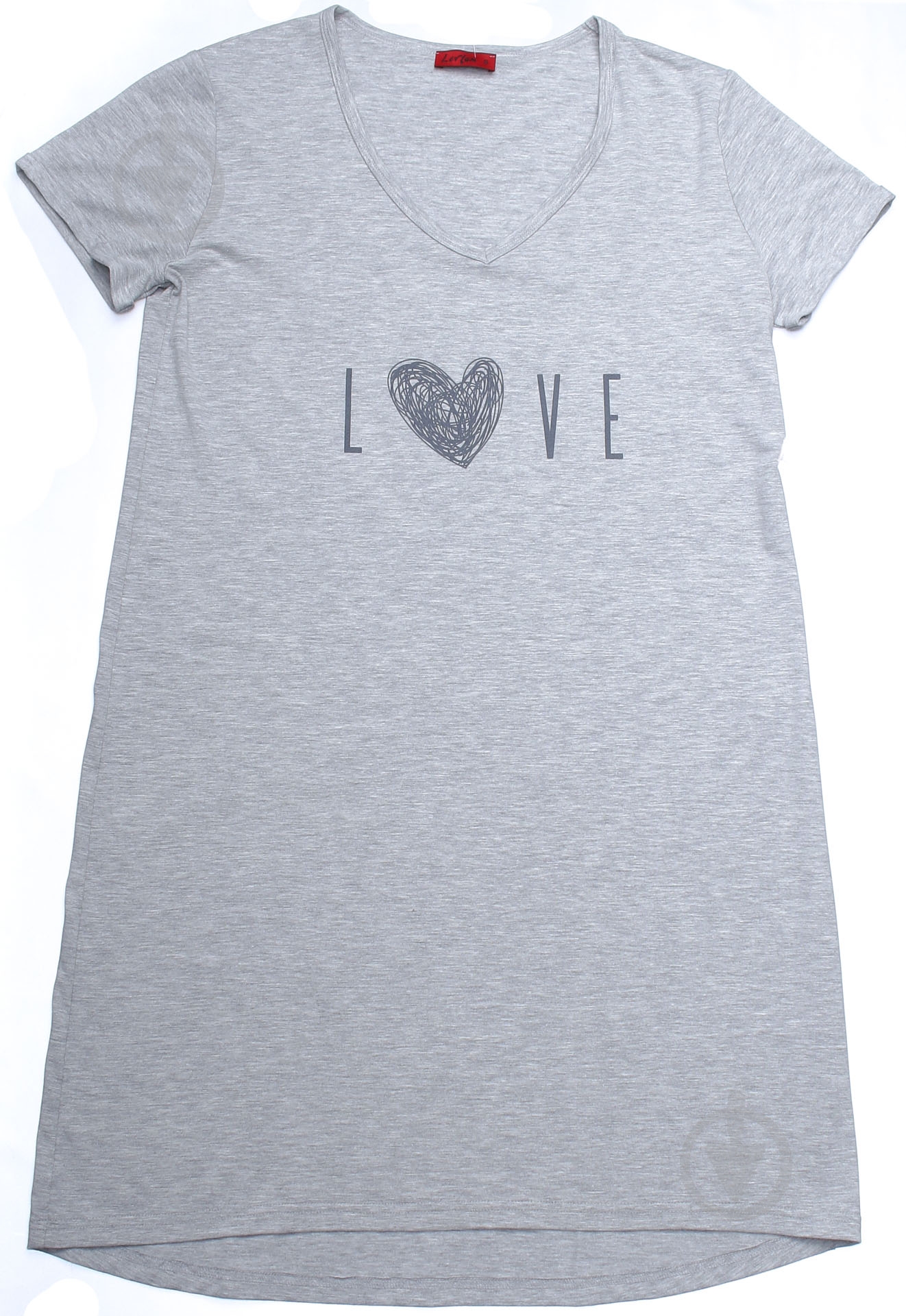 Туника с принтом р. S серый - фото 1