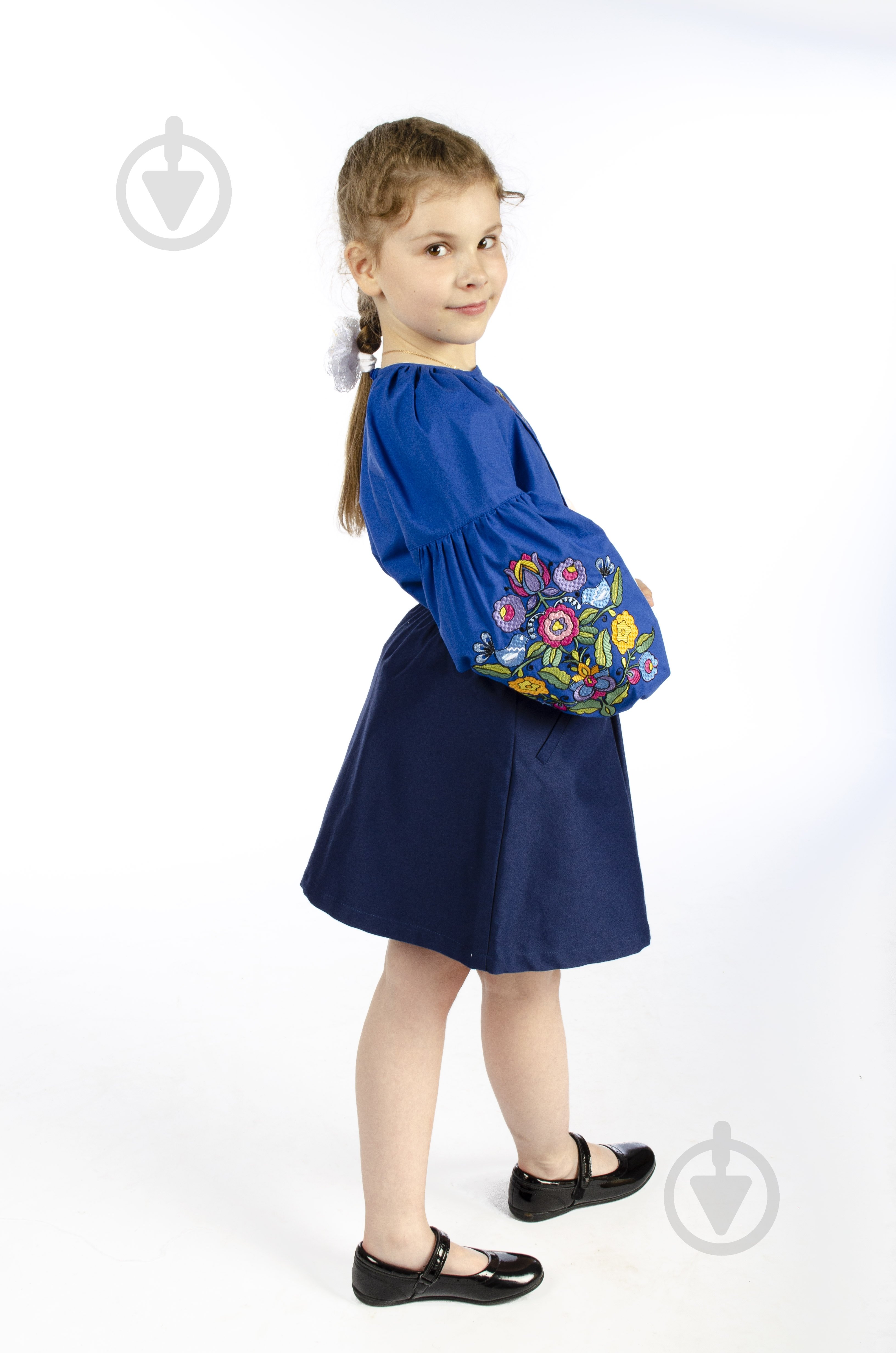 Вышиванка для девочек Эдельвика р.146 синий 50-23/00 - фото 3