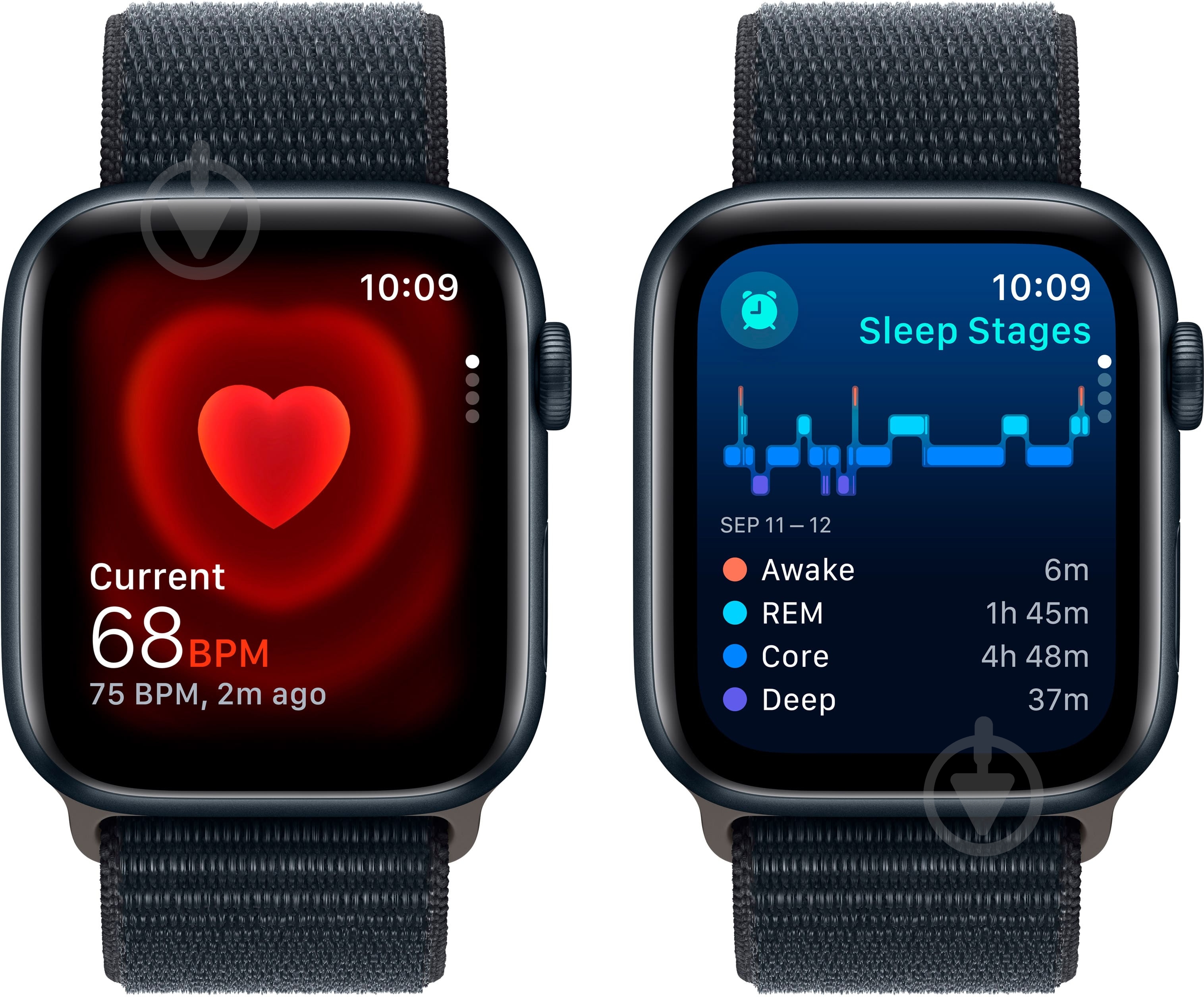 Смарт-годинник Apple Watch SE 2023 GPS 44mm Midnight Aluminium Case with Midnight Sport Loop (MREA3QP/A) - фото 4