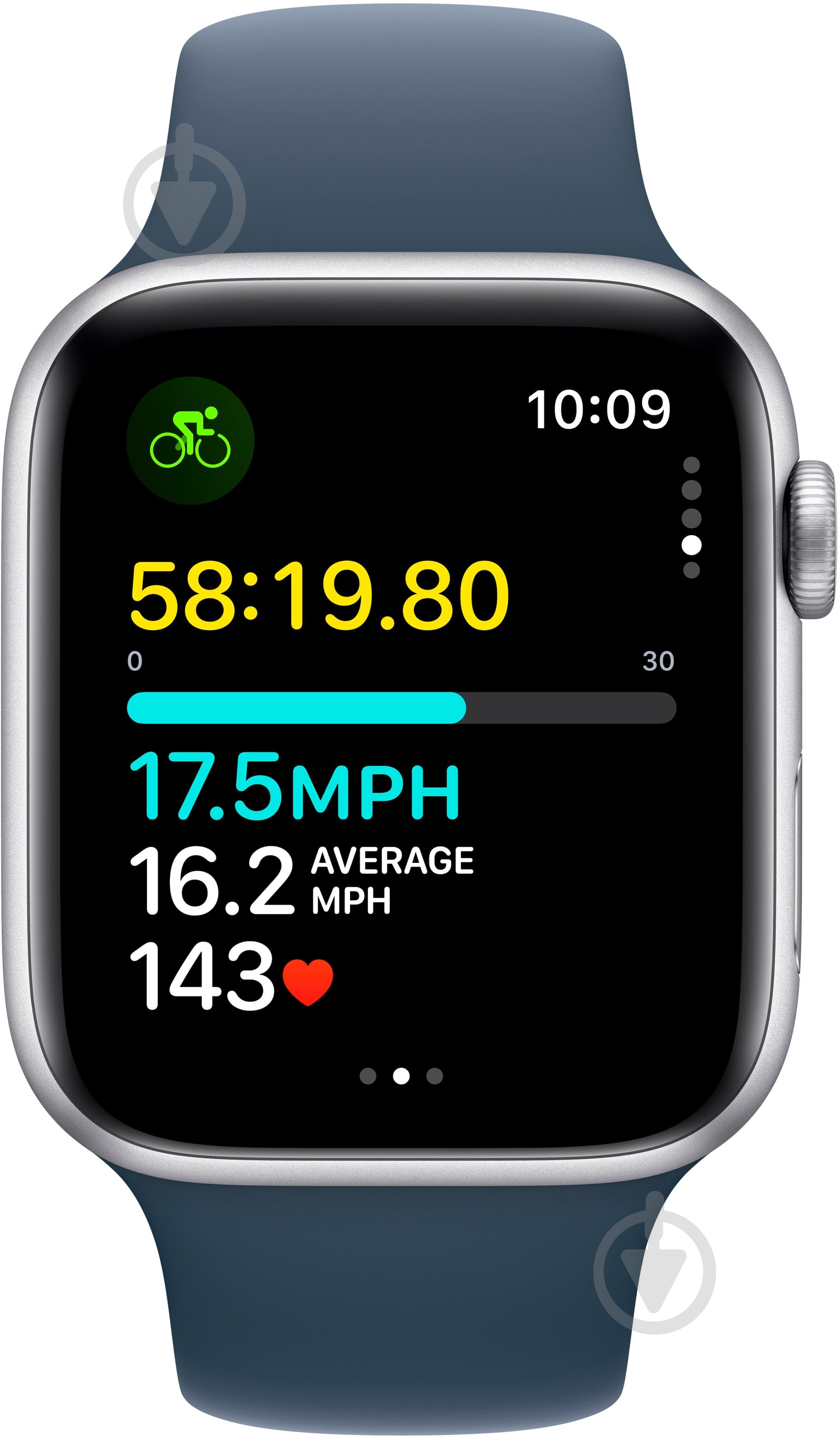 Смарт-годинник Apple Watch SE 2023 GPS 44mm Silver Aluminium Case with Storm Blue Sport Band - M/L (MREE3QP/A) - фото 6