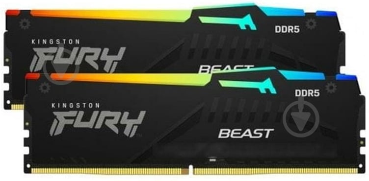 Оперативная память Kingston DDR5 SDRAM 64 GB (2x32GB) 6000 MHz (KF560C30BBAK2-64) Fury Beast RGB - фото 1 Оперативная память Kingston DDR5 SDRAM 64 GB (2x32GB) 6000 MHz (KF560C30BBAK2-64) Fury Beast RGB - фото 1