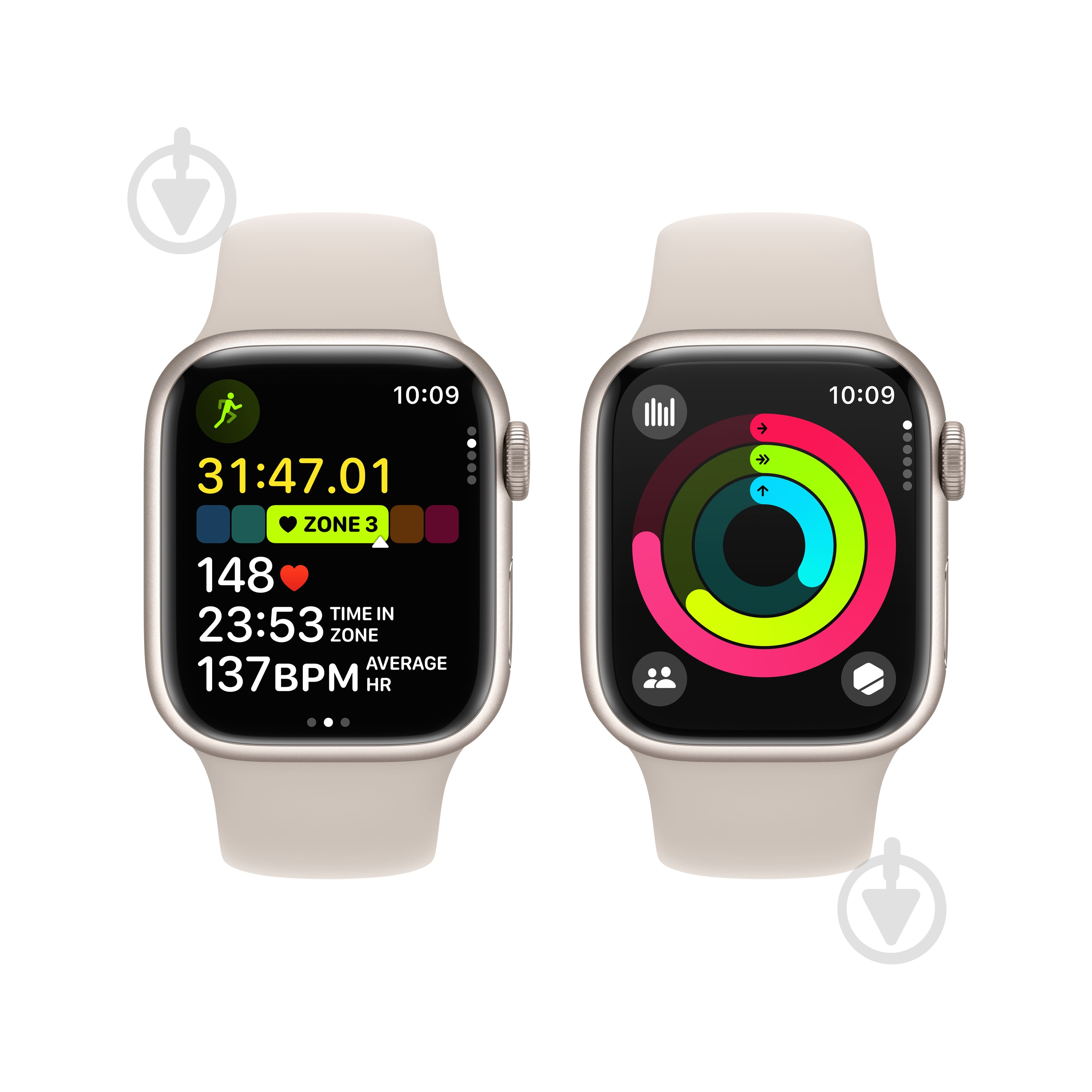 Смарт-годинник Apple Watch Series 9 GPS 41mm Starlight Aluminium Case with Starlight Sport Band - M/L (MR8U3QP/A) - фото 5