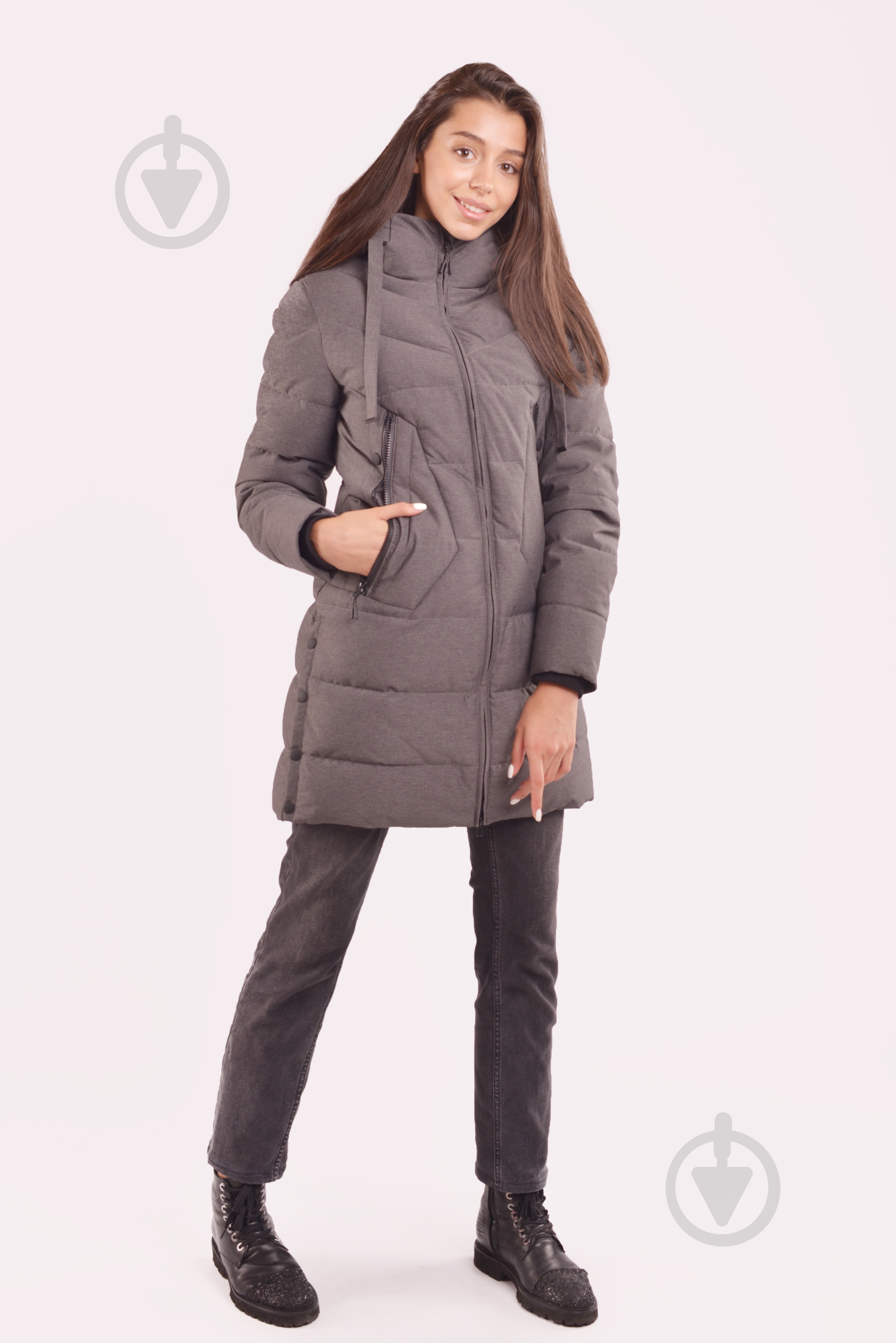 Куртка женская зимняя Avecs AV-70414/17 р.2XL темно-серая - фото 5