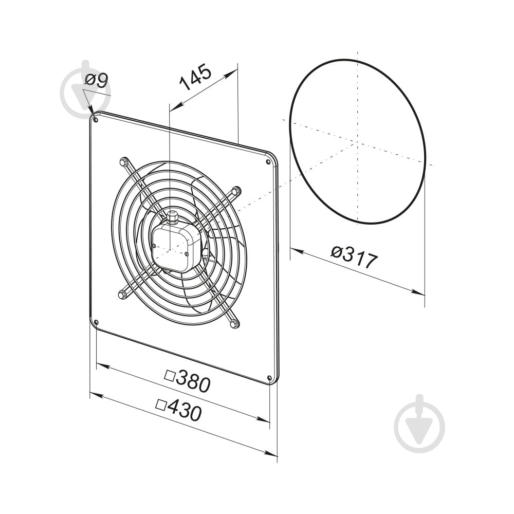 Вентилятор осевой Вентс ОВ 4Е 300 - фото 2 Вентилятор осевой Вентс ОВ 4Е 300 - фото 2