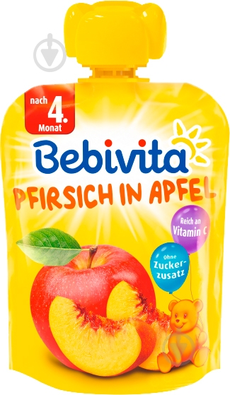 Пюре Bebivita Персик-яблоко 90 г 4018852018384 - фото 1 Пюре Bebivita Персик-яблоко 90 г 4018852018384 - фото 1