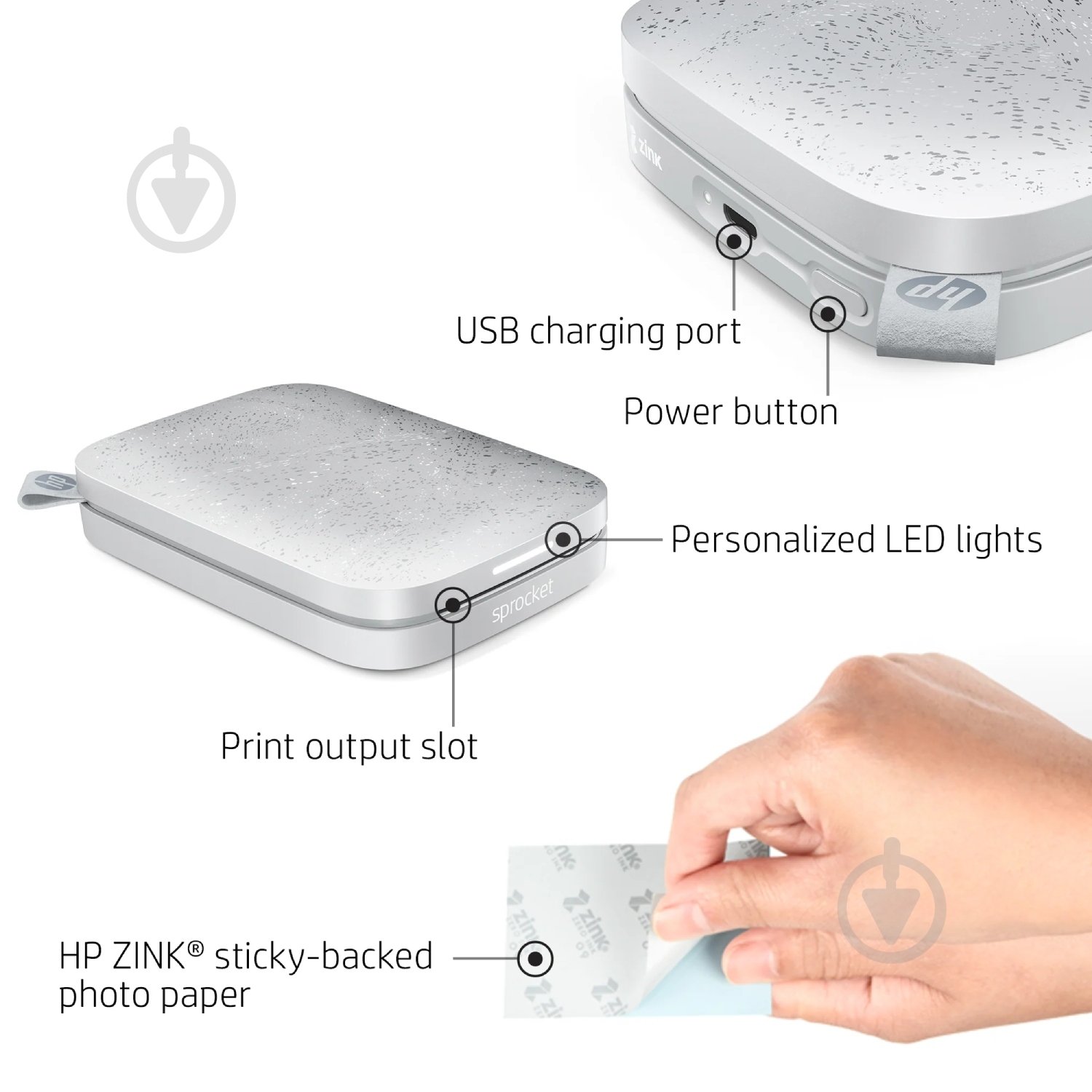 Портативний принтер HP Sprocket (HPISPW) - фото 4