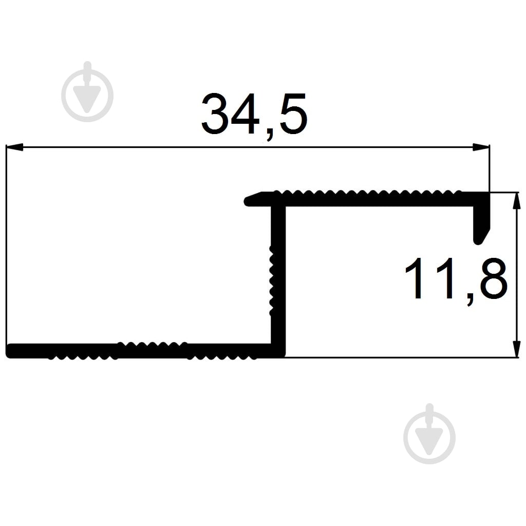 Уголок для плитки АЛЮПРО Z-образный алюминий ПАС-2378 ПЛ210 AS 2,71 34,5 мм 2,71 м серебро - фото 2