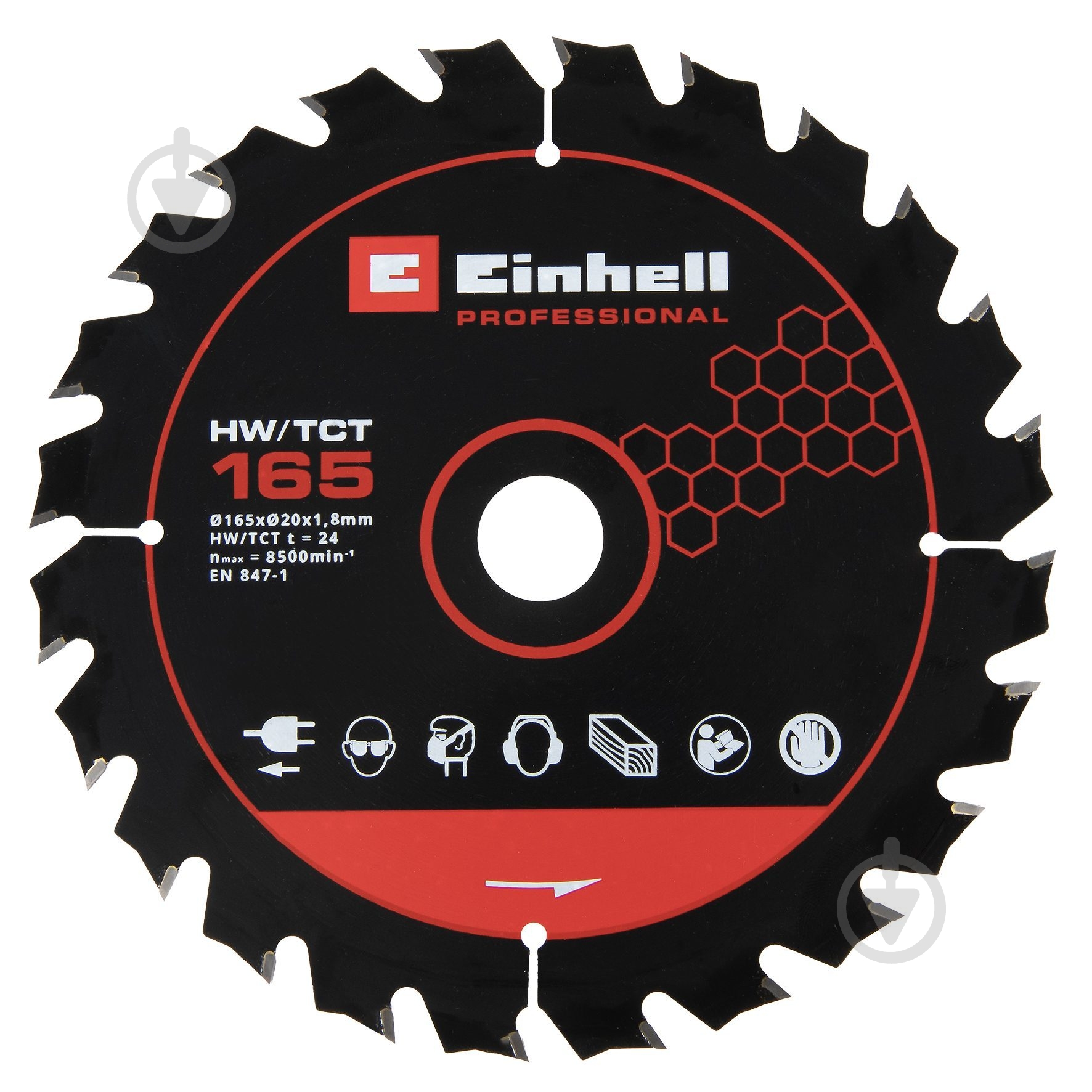 Пильный диск Einhell 165x20x1,2 Z24 4502076 - фото 1