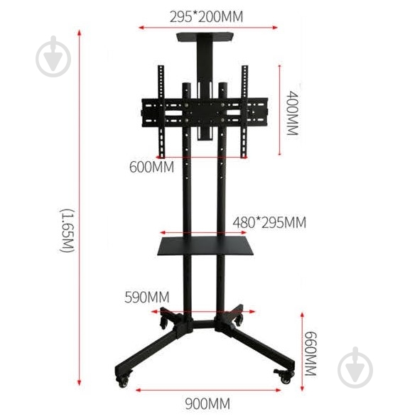 Крепление для телевизора CHARMOUNT MC-1 наклонные 32"-65" черный - фото 18