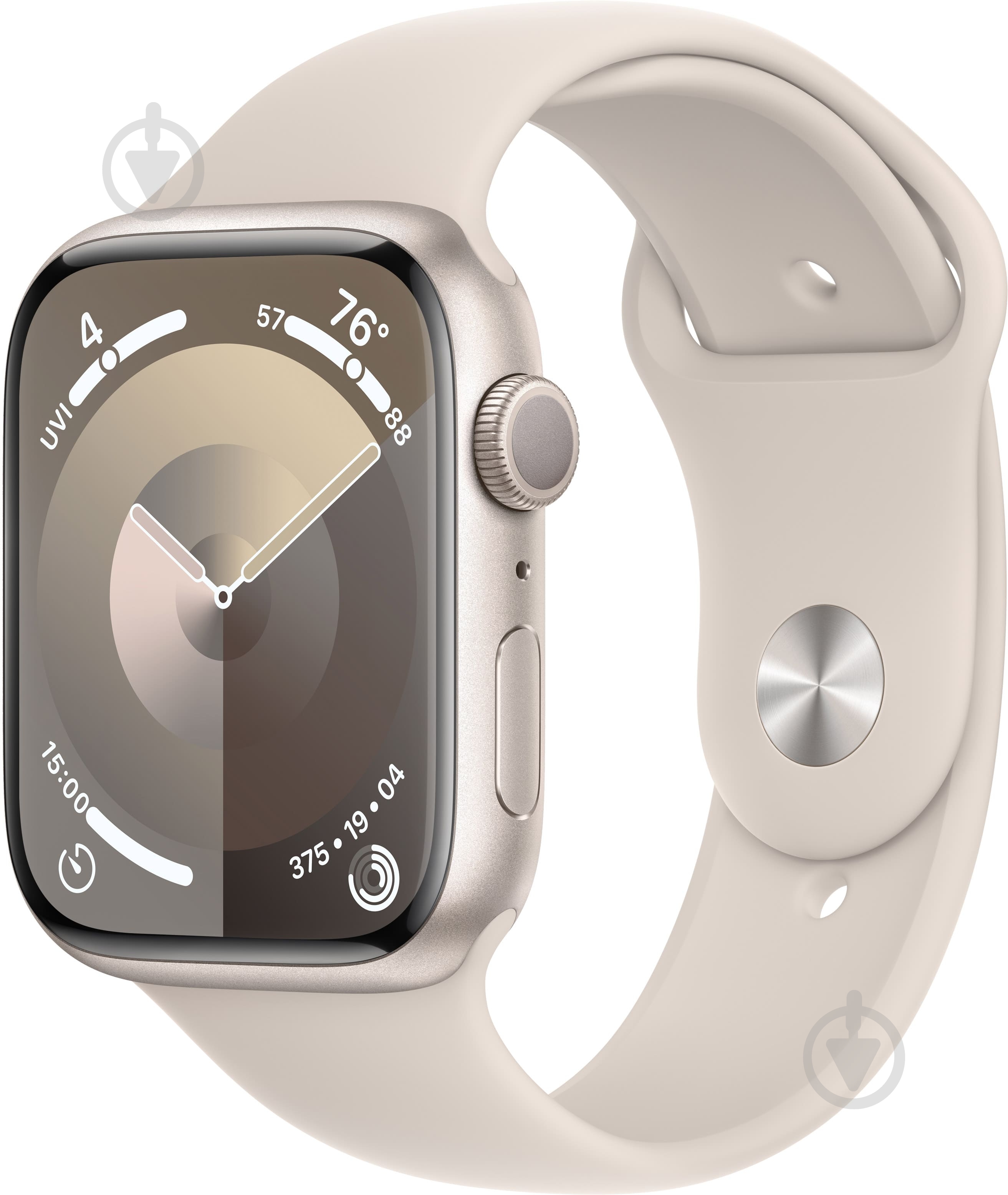 Смарт-годинник Apple Watch Series 9 GPS 45mm Starlight Aluminium Case with Starlight Sport Band - M/L (MR973QP/A) - фото 1