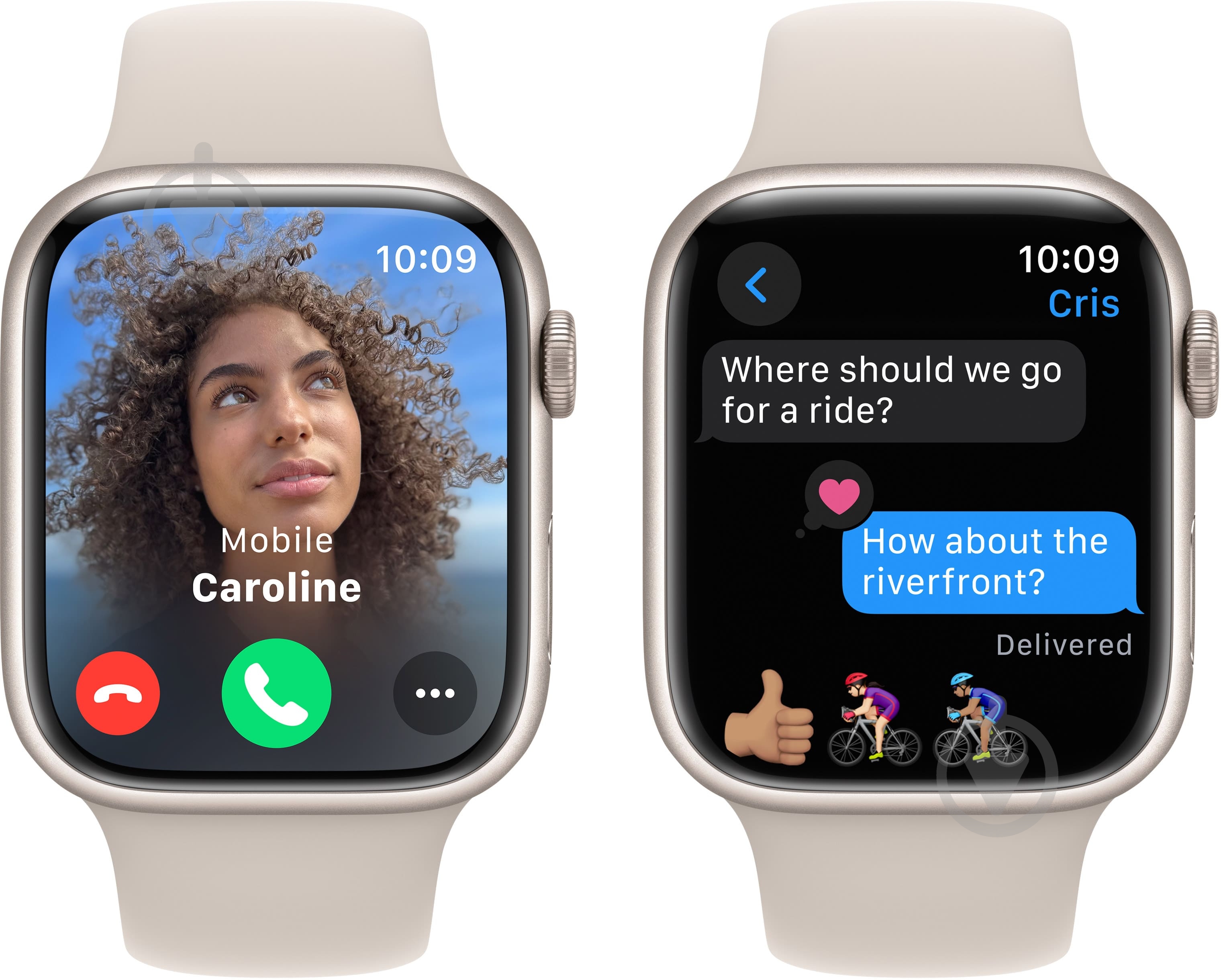 Смарт-годинник Apple Watch Series 9 GPS 45mm Starlight Aluminium Case with Starlight Sport Band - M/L (MR973QP/A) - фото 4