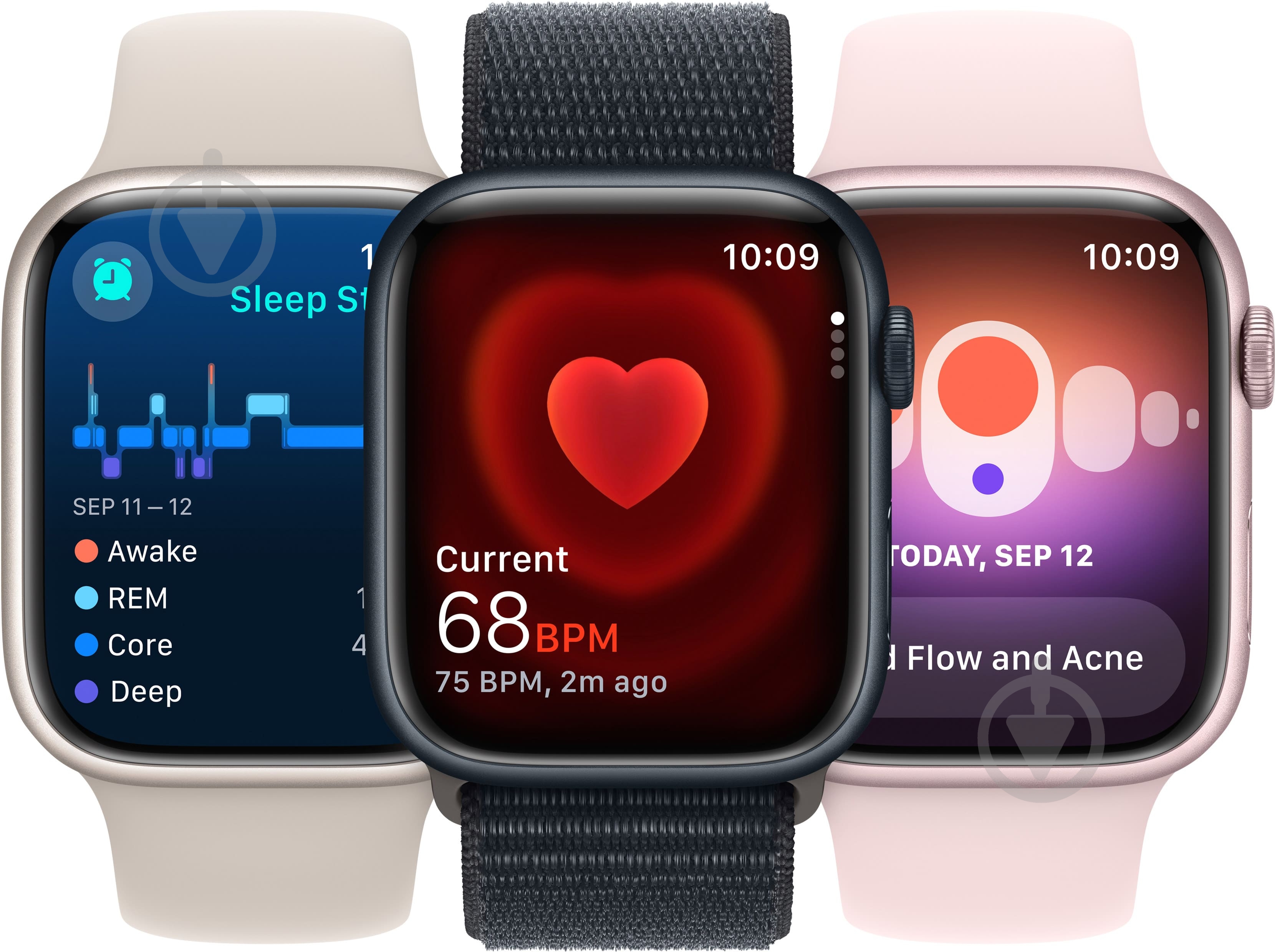 Смарт-годинник Apple Watch Series 9 GPS 45mm Starlight Aluminium Case with Starlight Sport Band - M/L (MR973QP/A) - фото 6