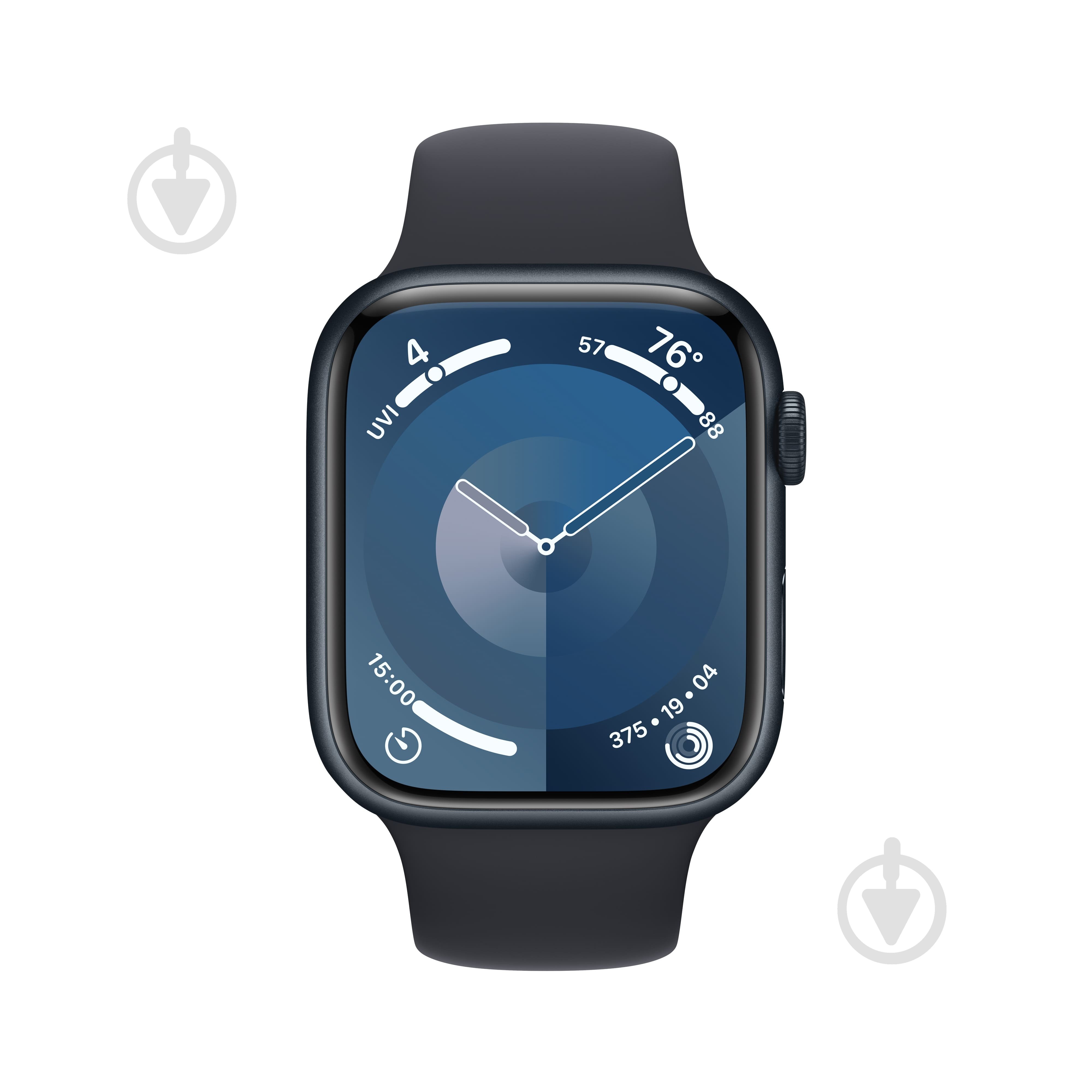 Смарт-часы Apple Watch Series 9 GPS 45mm Midnight Aluminium Case with Midnight Sport Band - S/M (MR993QP/A) - фото 2 Смарт-часы Apple Watch Series 9 GPS 45mm Midnight Aluminium Case with Midnight Sport Band - S/M (MR993QP/A) - фото 2