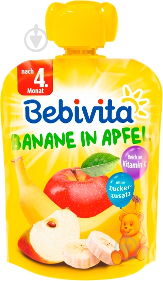 Пюре Bebivita Банан-яблоко 90 г 4018852018360 - фото 1 Пюре Bebivita Банан-яблоко 90 г 4018852018360 - фото 1