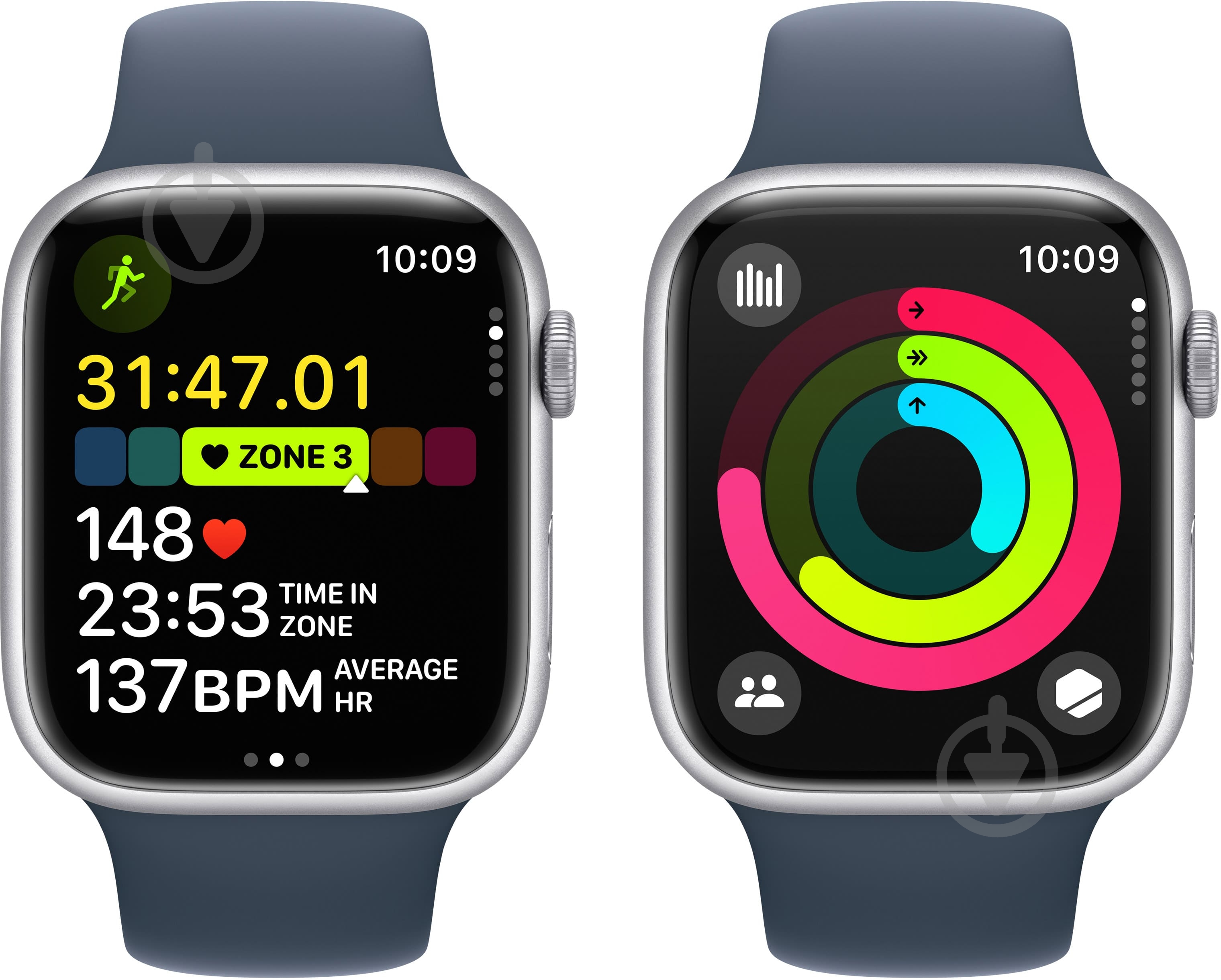Смарт-годинник Apple Watch Series 9 GPS 45mm Silver Aluminium Case with Starlight Sport Band - M/L (MR9E3QP/A) - фото 5