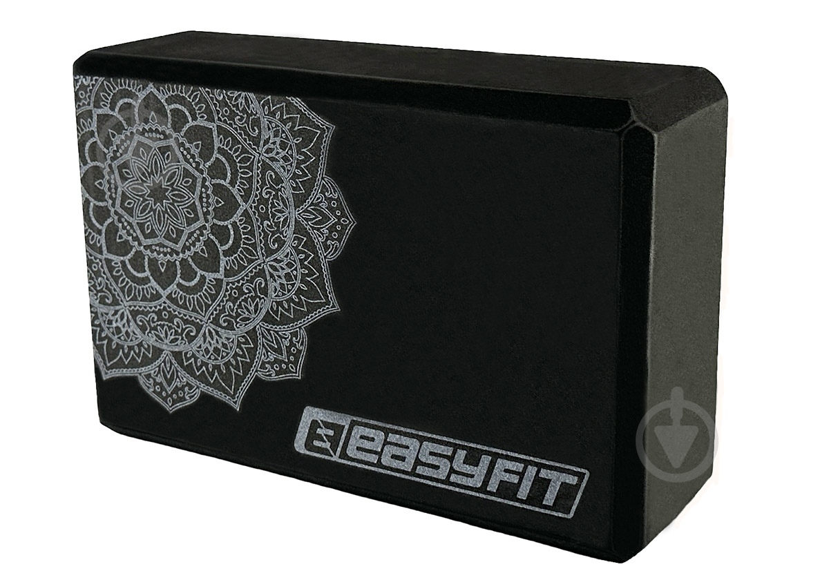 Блок для йоги EasyFit Mandala EF-1819 черный - фото 1 Блок для йоги EasyFit Mandala EF-1819 черный - фото 1