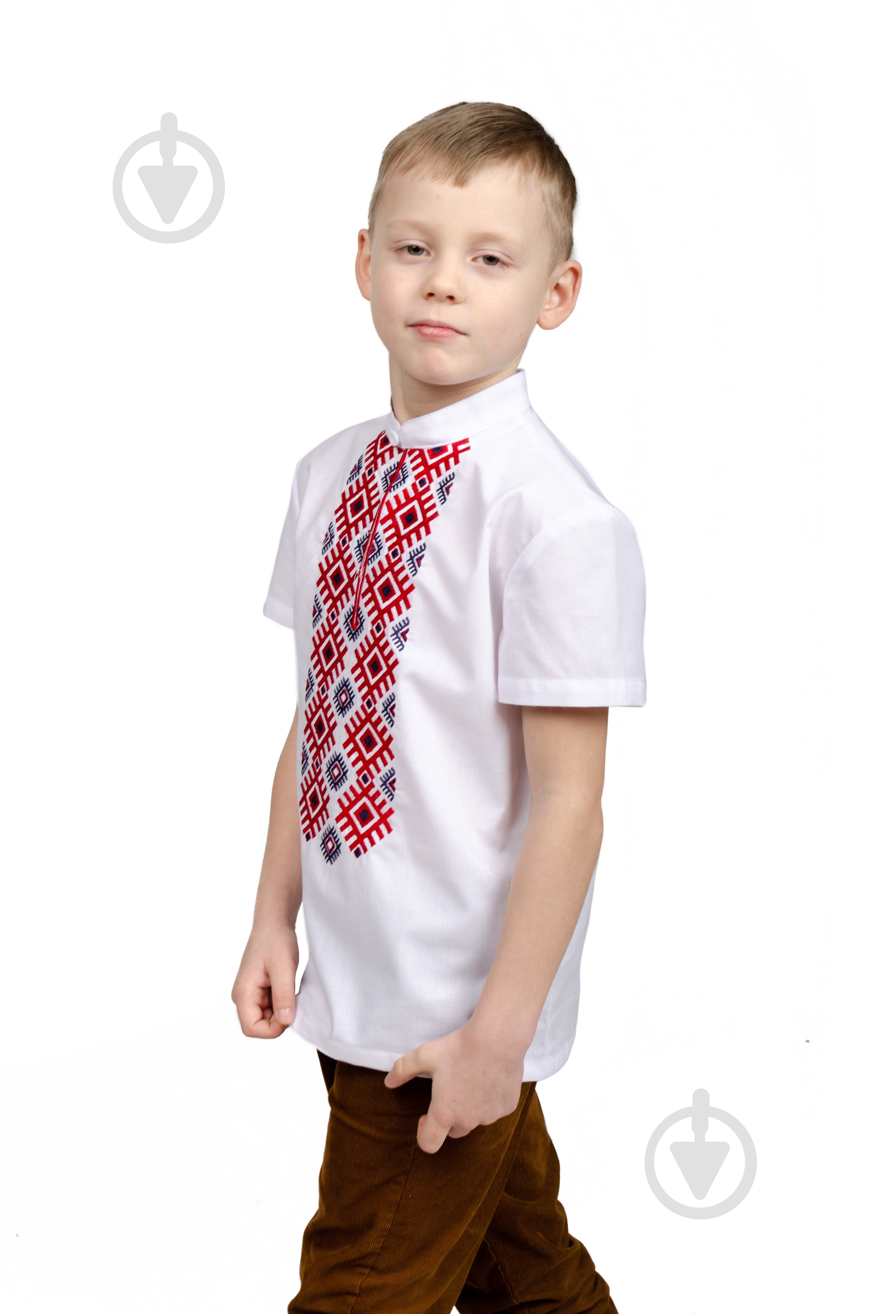 Вышиванка для мальчиков Эдельвика р.104 белый 65-20/09 - фото 2